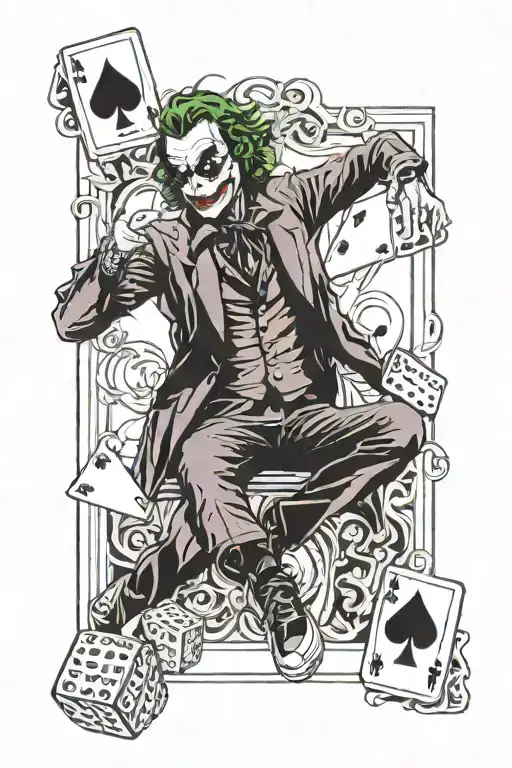 Joker In A Card Sit On A Dice With 7 Incorporated