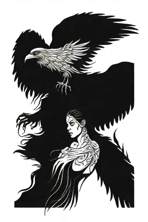 Naked Crow Woman