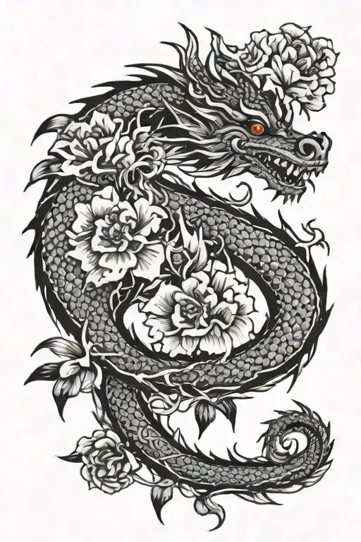 Dragon And Blossom Flowers