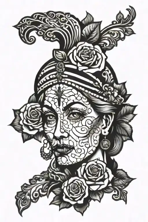 Female Face Old Aged Mother Old School