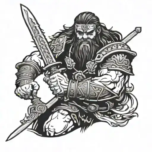 Barbarian Holding A Sword