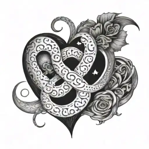 Moon Heart Infinity Symbol