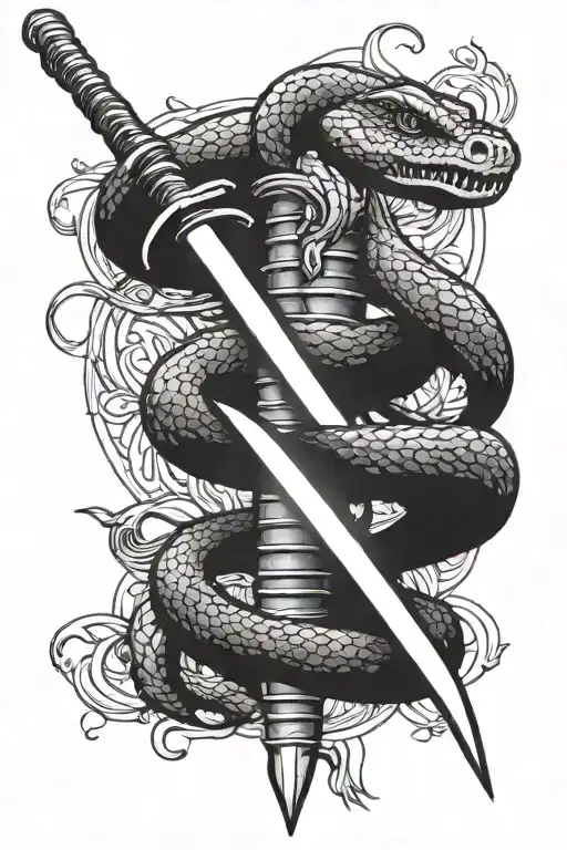 Snake Wrapped Sword Going