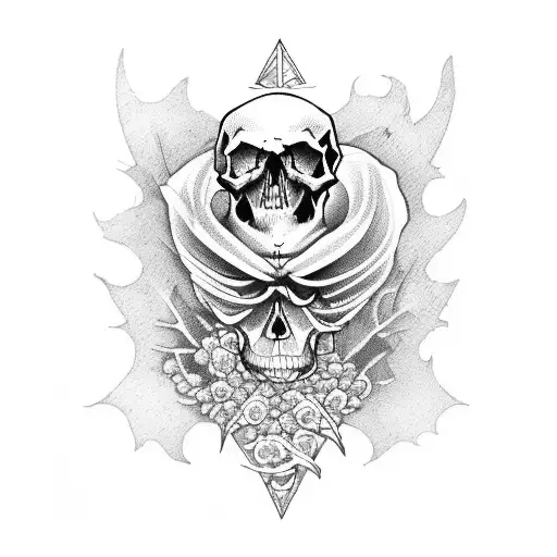 Tarot Lovers Card Skull