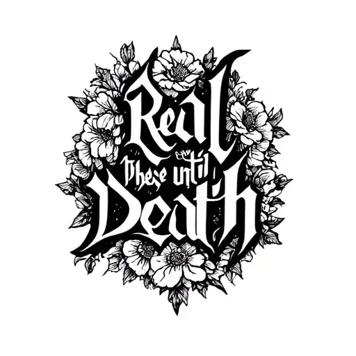 The Real Phrase Until Death With Gothic Lettering