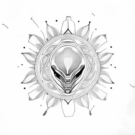 Alien With A Mandala Background