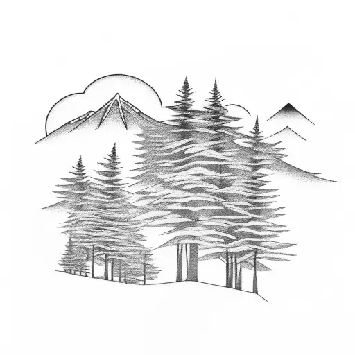 Mt Good In The Background With A Road Driving Through The Trees Towards It