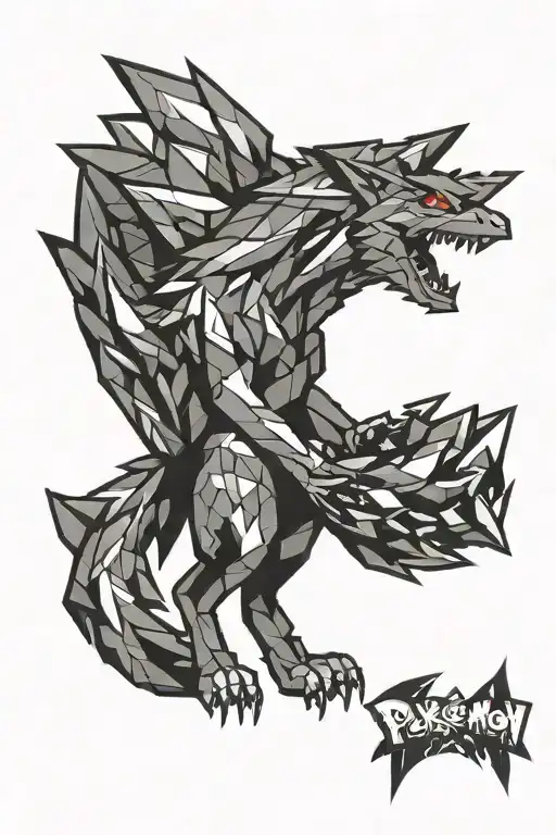 Zoroark Pokemon Pixel Art Tattoo Design