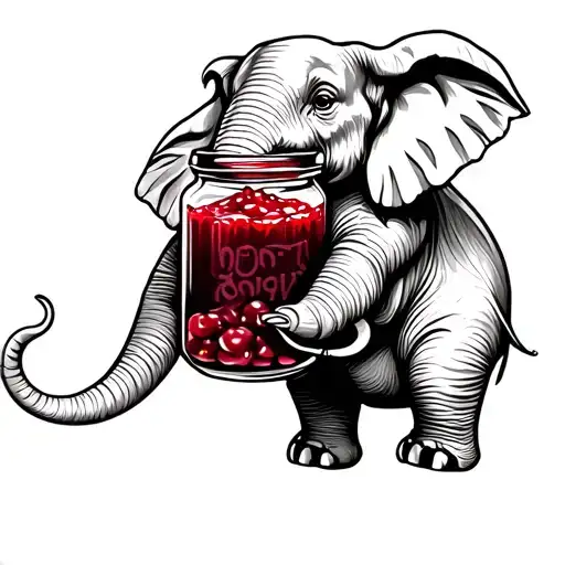Elephant Holding A Jar Of Jam Jar