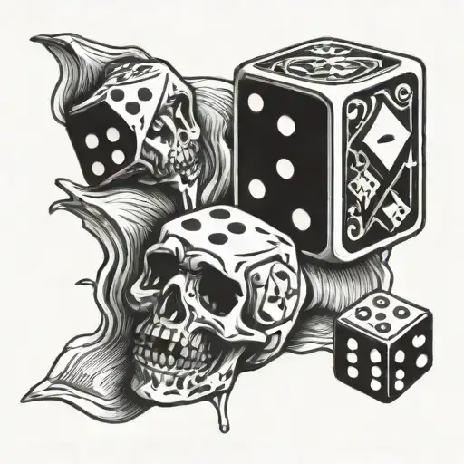 Rolling Stones Tongue Spitting Out 2 Dice And Three Game Cards