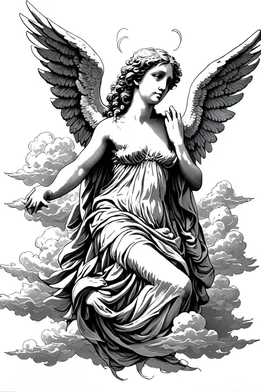 Angel With Cloud Background