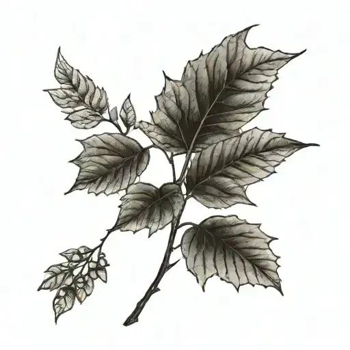 A Linden Branch Drawn As A Plant From An Old Botany Book