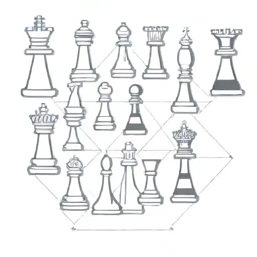 Chess Pieces Incorporated Into A Minimalist Geometric Design