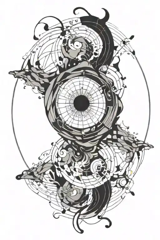 An Abstract Circular Pattern Substractet From Black