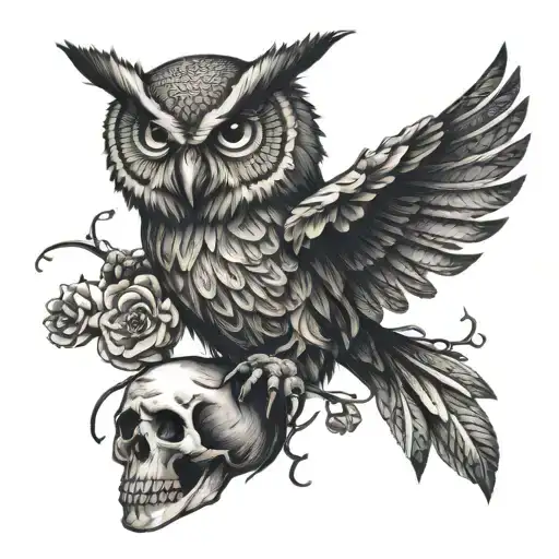 Owl Carry Skull In Claws