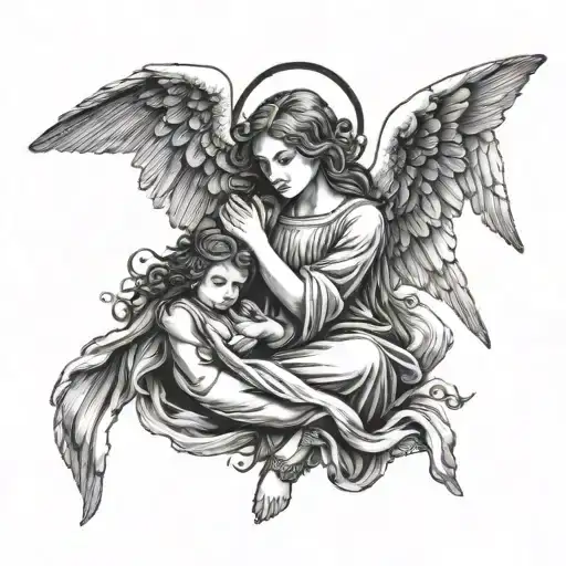 Angel Holding Girl
