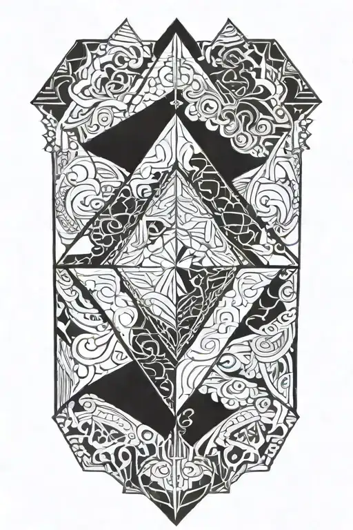 Black Mendala In The Shape Of A Diamond Shaped Outlining