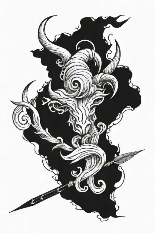 Taurus Zodiac Symbol Intertwined With A Quill Pen To Represent The Client's Occupation As A Poet