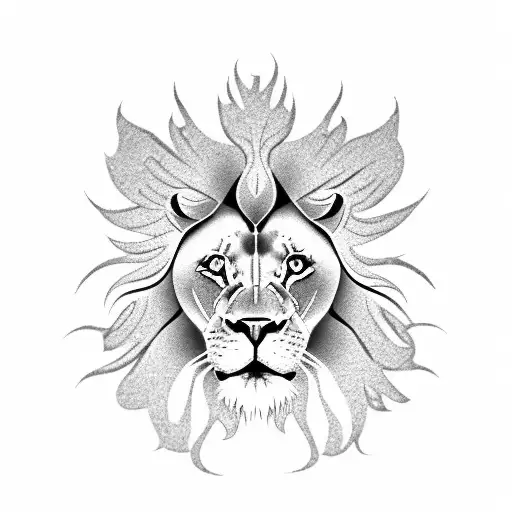 A Lion Outside A Door