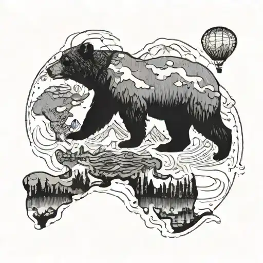 Bear Traveling Arround The World