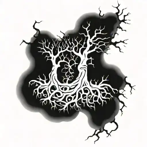 Tree Roots Coming Out Of A Band