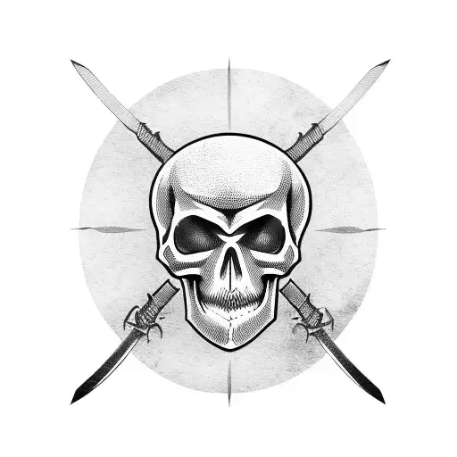 Katana With Skull In