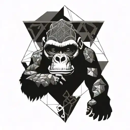 A Skull Gorilla Surrounded By Intricate Geometric Patterns