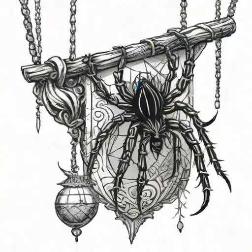 Spider Hanging From Thrones Wine