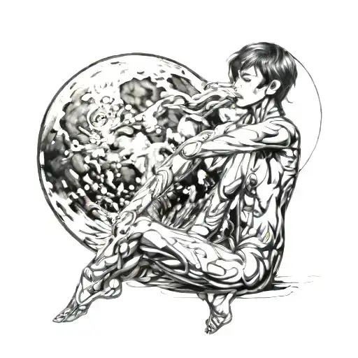 Sorayama Touching A Full Moon
