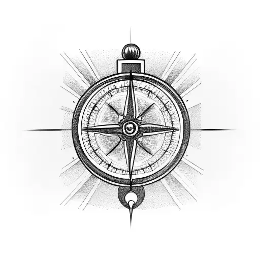 Hourglass With A Compass Inside Of It