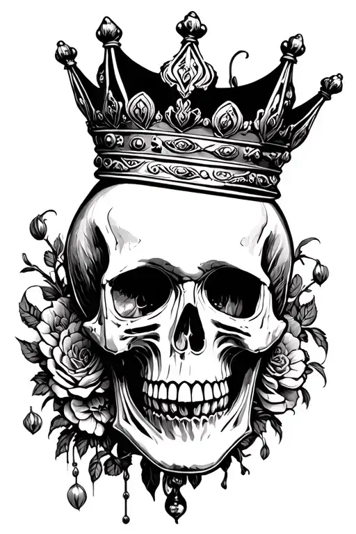 Skull With Crown Hanging