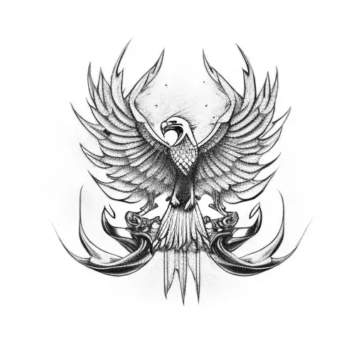 Motorcycle Engine With An Eagle Grabbing It