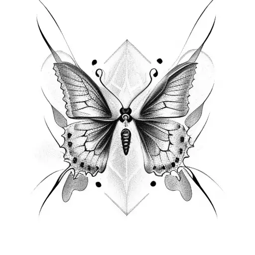 Butterfly With One Side Skull