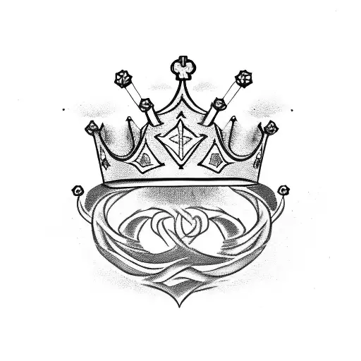 Two Dice With A Crown Above Them