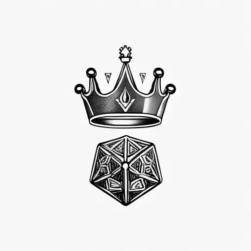 Two Dice With A Crown Above Them
