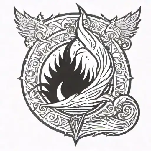 Logo De Fairy Tail Con El Contorno De Happy Dentro Del Logo