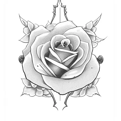 Sword With Roses For A Back