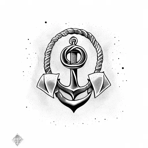 Anchor With A Rope And 7456 In It