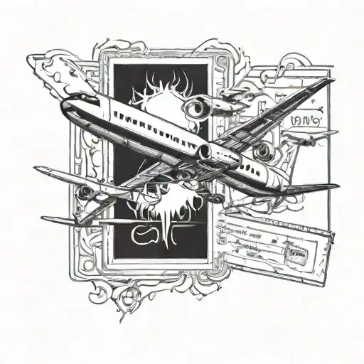 Airplane And Fire And Plane Ticket