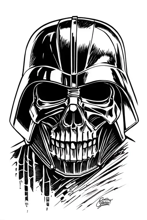 Darth Vader With Punisher Skull Merged