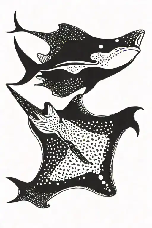 Spotted Eagle Ray With A Large Tail