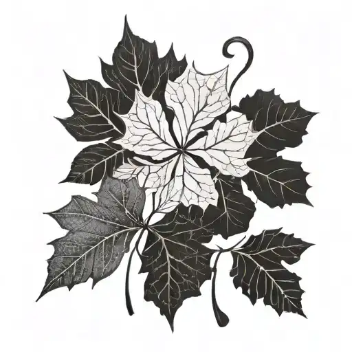 Half And Half Maple Leaf And Four Leaf Clover Made