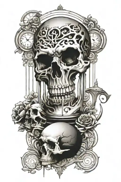 Sand Clock Scull Down