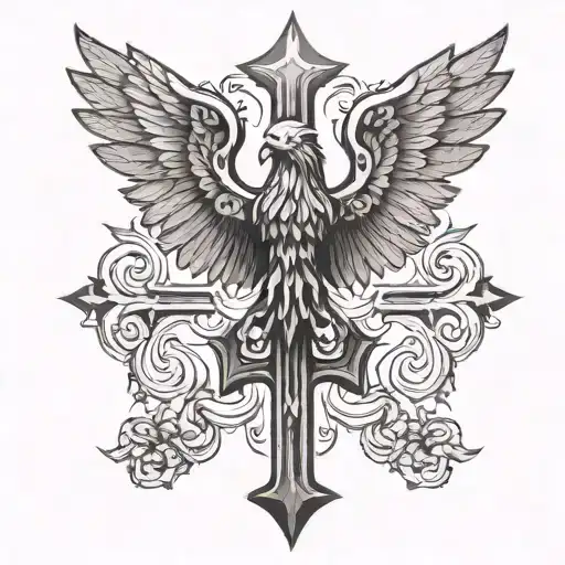 Polish Eagle And Crucifix