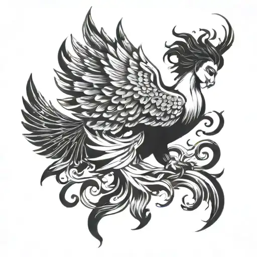 Girl Phoenix With Big Wings