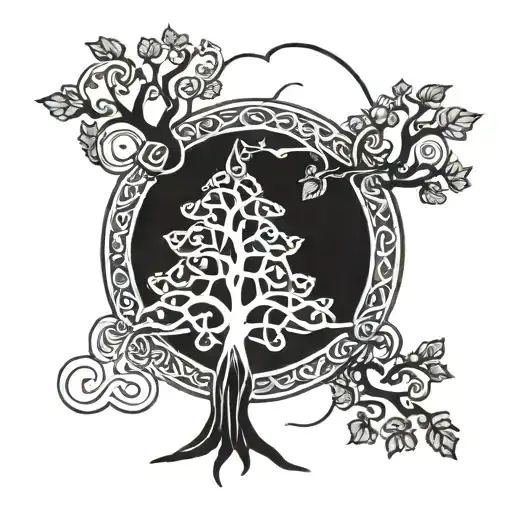 Celtic Tree Consisting Of Celtic Knots