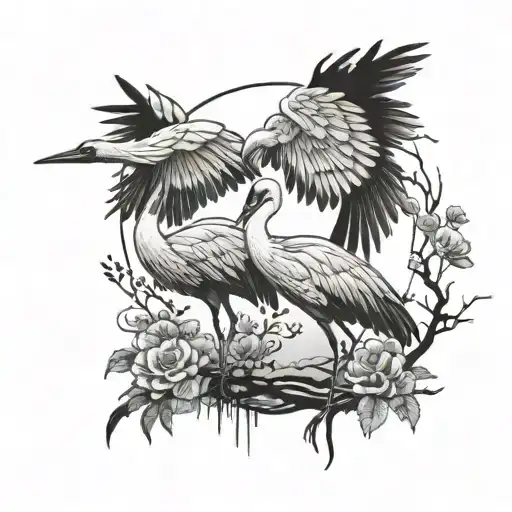 Crane Bird Couple