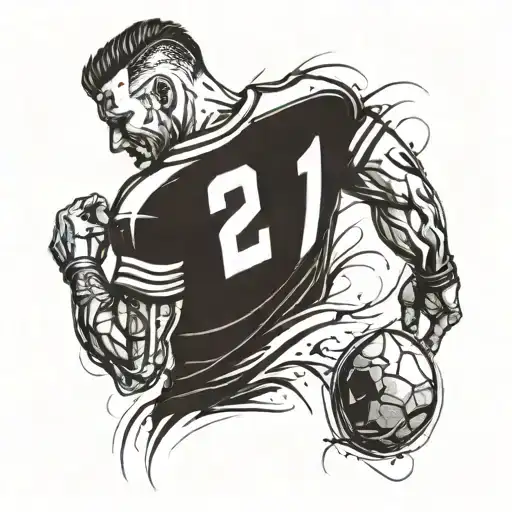 Football Fan From The Back Raising A Scar