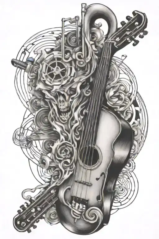 Music Inspired Tattoo Arm Sleeve