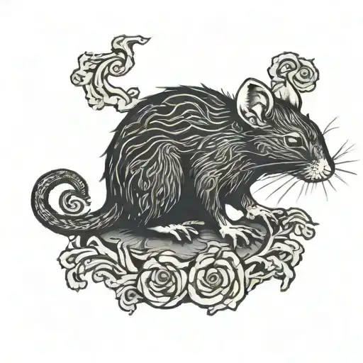A Black Rat Inside A Red Do Not Sign